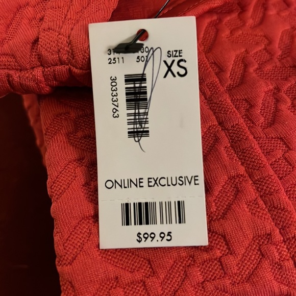 The Limited NWT XS Salmon Colored Sleeveless Fitted Textured Tank Dress - Picture 10 of 10